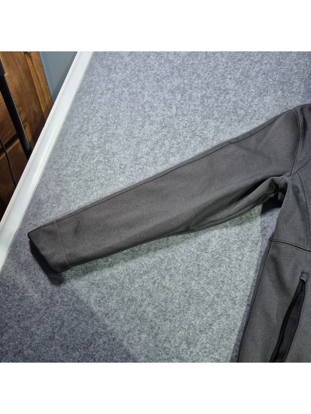 The North Face Jacket Mens Dalk Gray WindWall Fleece Lined Full Zip Soft Shell